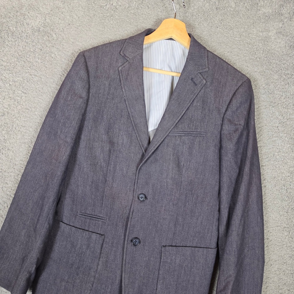 Mexx Metropolitan Blazer Mens 36R Blue Excellent Slim Fit Textured Sport Coat